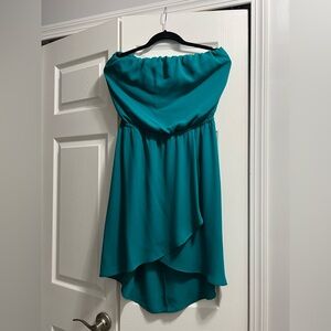 Elegant Teal Strapless Dress